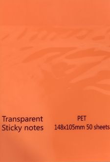 استیک‌نوت 50 عددی pvc شفاف A6 (نارنجی)