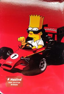 دفتر 80 برگ مجلد (مازلاین) - طرح سیمپسون ها قرمز