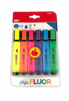 بلیستر 6 رنگ هایلایتر 1.5MM فلورسنتی (MP)