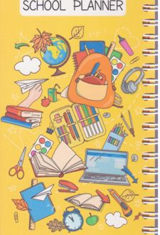 پلنر 100 برگ 17*10 سیمی از بغل سری تحصیلی ( مدرسه) آبرنگ کد A021 (زرد لوازم التحریر)