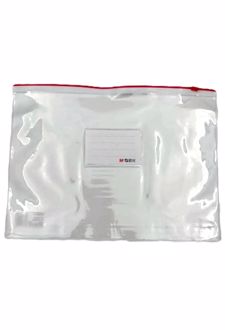 پوشه زیپ‌دار A4 شفاف قرمز (MG)