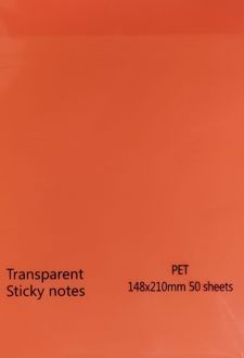 استیک‌نوت 50 عددی pvc شفاف A5 (نارنجی)