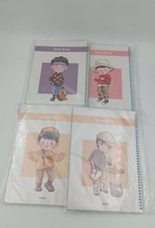 دفتر 40 برگ وزیری سیمی مجلد آبرنگ (پسر نارنجی کلاه رنگارنگ)