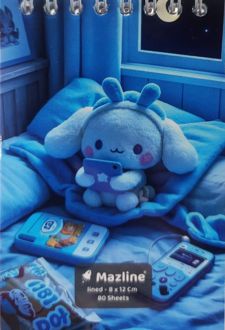 دفترچه سیمی 80 برگ (مازلاین) - کرومی آبی