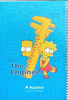 دفتر 100 برگ سیمی (مازلاین) آبی - مهندس