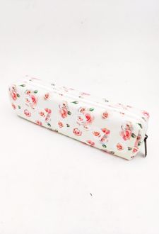 جامدادی تک‌زیپ مخمل (طرفه) - گل صورتی