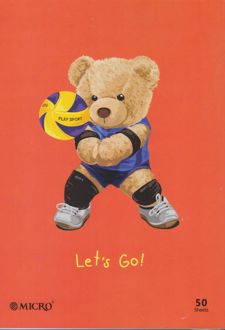 دفتر 50 برگ وزیری ته چسب میکرو (تدی نارنجی)