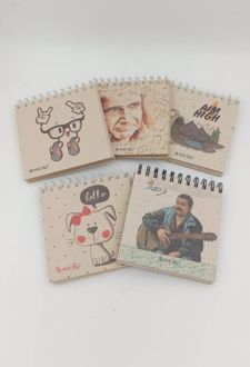 دفتر یادداشت 80 برگ 15*15 کاغذ کرافت میکرو (عینک)