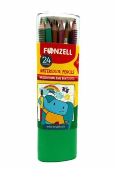 مداد رنگی استوانه‌ای 24 رنگ آبرنگی سه‌وجهی (فونزل)