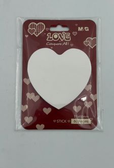 استیک‌نوت 60 برگ قلبی سفید (MG)