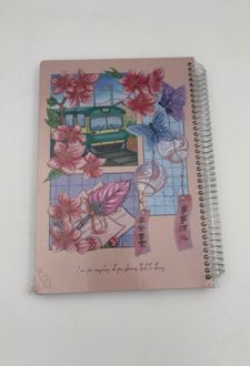 دفتر نقاشی جلد چوبی (دکمه) - صورتی