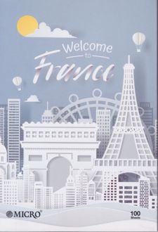 دفتر 100 برگ وزیری ته‌چسب طرح مناظر میکرو (برج ایفل)