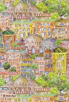 دفتر 100 برگ وزیری ته چسب طرح کلاسیک میکرو (شهر)