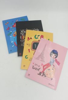 دفتر 50 برگ دوخط وزیری ته چسب میکرو (دختر صورتی)