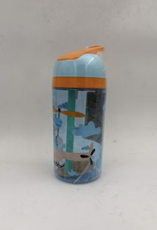 قمقمه شوتای 550 میل نی دار فانتزی سری دایناسور شاغل - (آبی نارنجی)