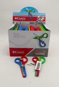 قیچی تیغه فلزی مهد کودکی (فنردار) کنکو - (قرمز، آبی)