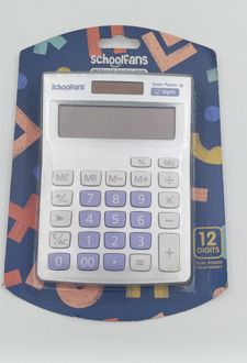 ماشین‌حساب رومیزی متالیک 12 رقم 2 صفر اسکول‌فنز (بنفش)