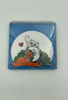 دفتریادداشت 14*14 همراه جاسوئیچی دلجو (دکمه) - گربه