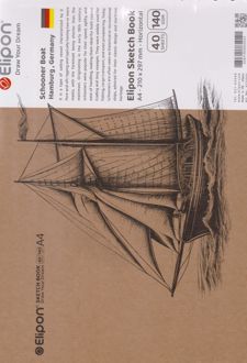 دفتر‌اسکچ 40 برگ A4 سیمی جلدسخت (الیپون) قایق