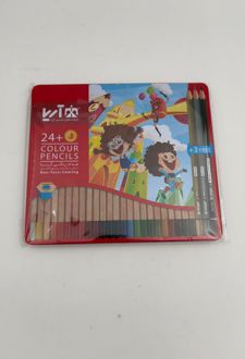 مدادرنگی 3+24 رنگ جعبه فلزی آریا