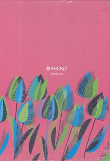 دفتر کلاسوری 26 حلقه 200 برگ قفل فلز طلاکوب میکرو (گل صورتی)