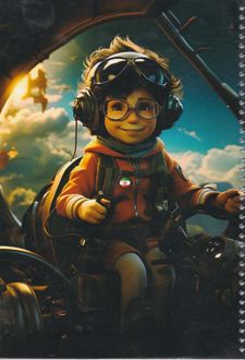 دفتر 80 برگ فنری تک‌خط گلاسه بچهای ایران (هدهد) - خلبان