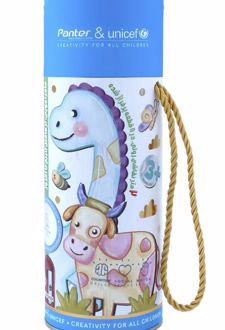 کارگاه رنگ‌آمیزی کاغذ رولی استوانه‌ای کوچک با تکنیک مدادرنگی یونیسف (پنتر)