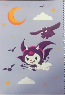 دفتر 100 برگ وزیری سیمی جلد‌نرم مجلد کرومی (پودل) یاسی