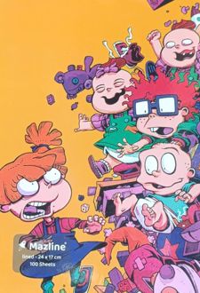 دفتر 100 برگ سیمی مجلد (مازلاین) rugrats - نارنجی