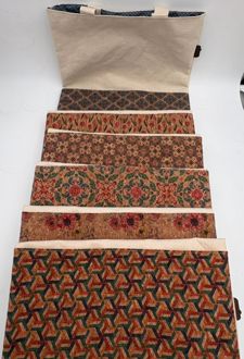 ساک خرید(توت بگ) متوسط چوب پنبه باروک لیام (گل مربع متوسط)