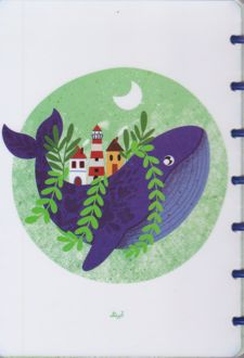 دفتر 100 برگ 20*14 جلد طلق پرسی دکمه‌ای آبرنگ سری تصویرسازی هپی (وال)