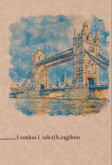 دفتر 80 برگ رقعی جلدکرافت گذران کشورها (Dash note) لندن