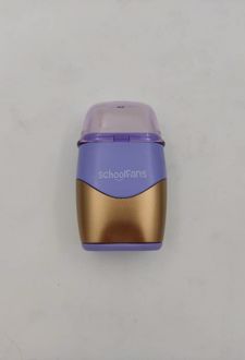 تراش پاک‌کن دو سوراخ مخرن‌دار متالیک گلد اسکول فنز - (بنفش)