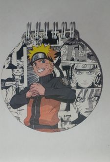 دفتر 10CM جلد‌چوبی مدل‌دایره (دکمه) ناروتو