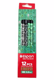 بسته 12 عددی مدادمشکی (الیپون) - طرح اسکلت