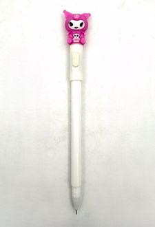 خودکار چراغ‌دار کرومی (فانتزی) - سفید