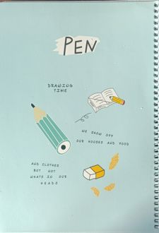 دفتر 100 برگ وزیری سیمی مجلد فانتزی PEN (پودل) آبی‌پاستلی