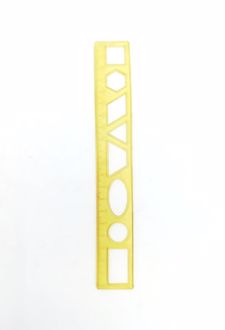 خط‌کش 20 سانت شابلون دار ژله‌ای (فرمی نو) - زرد