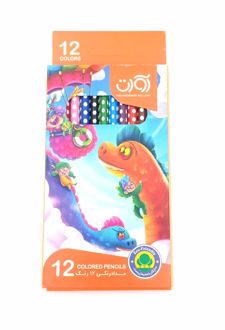 مداد 12 رنگ جعبه مقوایی مدل 3916 (آوات) - دایناسور