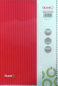 دفتر 100 برگ مجلد سیمی سری ژلاتو (الند) قرمز