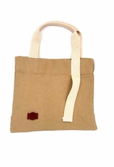 کیف پارچه‌ای کتان 25*25 (دلشده) کرم