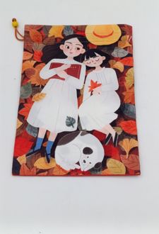 کاور کتاب مخملی سایز 23*6 (انار چاپ) دو‌دختر