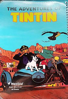 دفتر 80 برگ مجلد (مازلاین) - طرح تن تن رنگی