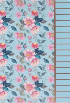 کلاسور 100 برگ 26 حلقه قفل پلاستیکی گل (فطرس) - آبی پاستلی