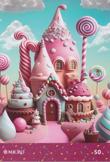 دفتر 50 برگ نقاشی وزیری ته‌چسب میکرو (خونه بستنی)