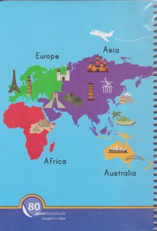 دفتر 80 برگ جلد مقوایی سیمی فانتری (میم) نقشه