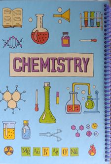 دفتر شیمی 100 برگ وزیری سیمی جلد‌سخت (پودل) آبی