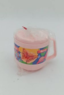 لیوان آبخوری درب و دسته‌دار فانتزی پارسیکار - (گلبهی)