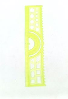 خط کش 20 سانت ژله‌ای نقاله‌دار (نابیل) - زرد