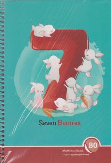 دفتر 80 برگ 4خط جلد مقوایی سیمی (میم) سبزآبی